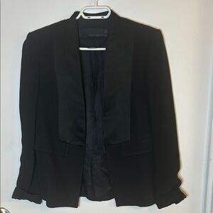 ZARA woman Studio Black Open-Front Blazer | Minimal Tailored Jacket | Size Small